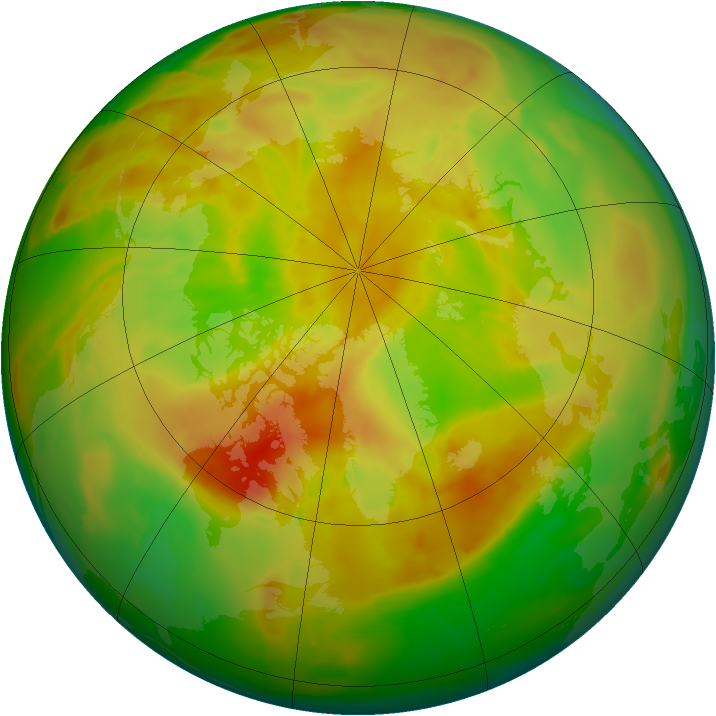 Arctic ozone map for 17 May 2015